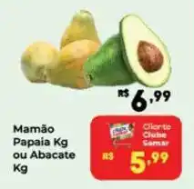 Semar Supermercado Mamão Papaia Kg ou Abacate Kg oferta