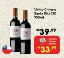 Semar Supermercado Vinho chileno santa rita 120 oferta