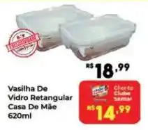 Semar Supermercado Vasilha de vidro retangular casa de mãe oferta