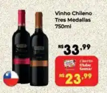 Semar Supermercado Vinho Chileno Tres Medallas oferta