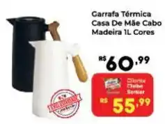 Semar Supermercado Garrafa Térmica Casa De Mãe Cabo Madeira 1L Cores oferta