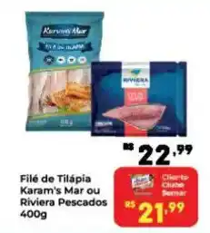 Semar Supermercado Filé de Tilápia Karam's Mar ou Riviera Pescados oferta