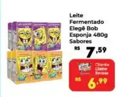Semar Supermercado Leite fermentado elegê bob esponja 480g sabores oferta