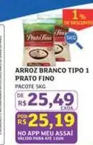Assaí Atacadista Pacote - arroz branco tipo 1 oferta