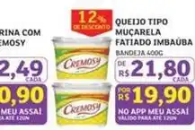 Assaí Atacadista Imbaúba - queijo tipo muçarela fatiado oferta