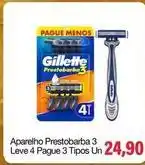 Spani Atacadista Gillette - aparelho prestobarba 3 leve 4 pague 3 tipos un oferta