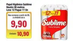 Spani Atacadista Sublime - papel higiénico neutro 30 metros leve 12 pague 11 un oferta
