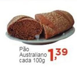 Rossi Supermercado Pao Australiano cada 100g oferta