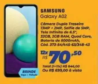 Lojas Becker Samsung Galaxy A02 oferta