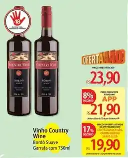 Atacadão Vinho Country Wine Bordô Suave oferta