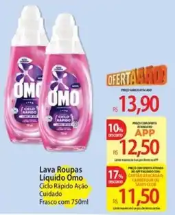 Atacadão Lava Roupas Líquido Omo Ciclo Rápido Ação Cuidado oferta