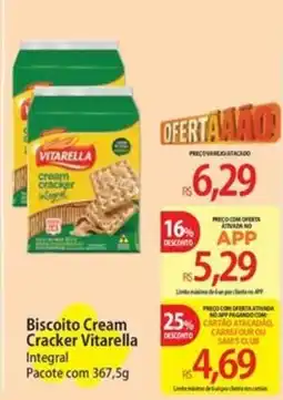 Atacadão Biscoito cream cracker vitarella integral oferta