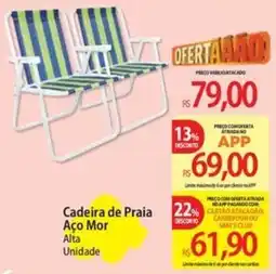 Atacadão Cadeira de Praia Aço Mor Alta Unidade oferta