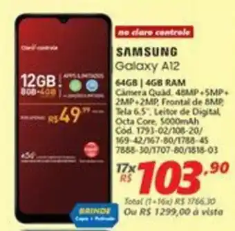 Lojas Becker Samsung Galaxy A12 64Gb oferta