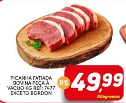Supermercado Bem Barato Picanha fatiada bovina peça à vácuo oferta