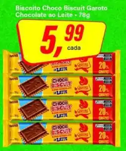 Rede Supermarket Biscoito Choco Biscuit Garoto Chocolate ao Leite - 78g oferta