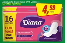 Rede Supermarket Absorvente Diana Suave C/ 16 Unidades oferta