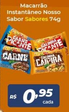 Atakarejo Macarrao Instantaneo Nosso Sabor Sabores 74g oferta