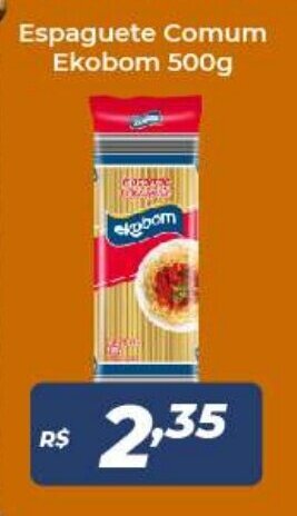 Atakarejo Espaguete Comum Ekobom 500g oferta