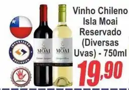 Serrano Supermercado Vinho chileno isla moai reservado (diversas uvas) oferta
