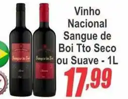 Serrano Supermercado Vinho Nacional Sangue de Boi Tto Seco ou Suave oferta