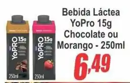 Serrano Supermercado Bebida Láctea YoPro 15g Chocolate ou Morango oferta