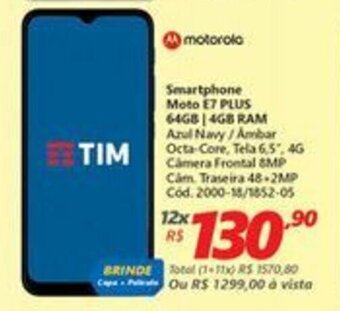 Lojas Becker Smartphone Moto E7 64GB / 4gb Ram oferta