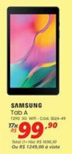 Lojas Becker Samsung Tab A oferta