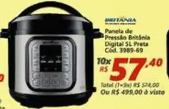 Lojas Becker Panela de Pressao Britania Digital 5L Preta oferta