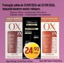 Supermercados Guanabara Shampoo 375ml + Condicionador 170ml Ox ou Shampoo 350ml + Condicionador 175ml Tresemme oferta