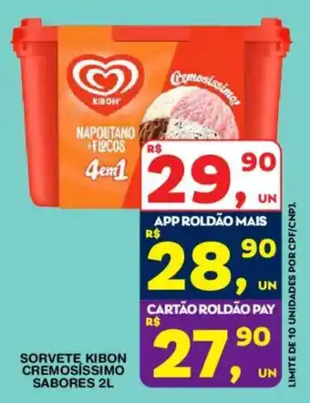 Sorvete kibon cremosissimo sabores