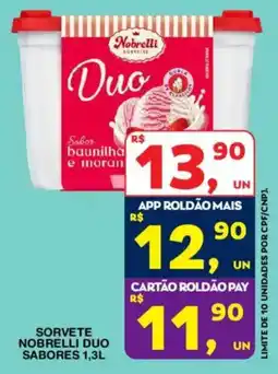 Roldão Sorvete nobrelli duo sabores oferta