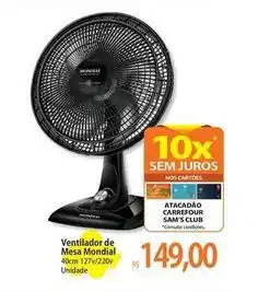 Carrefour - ventilador de mesa mondial
