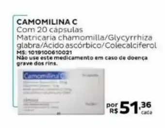 Droga Raia Camomilina C Com 20 Càpsulas Matricaria Chamomilla-glycyrrhiza Glabra-acido Ascórbico-colecalciferol oferta