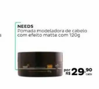 Needs Pomada Modeladora De Cabelo Com Efeito Matte Com