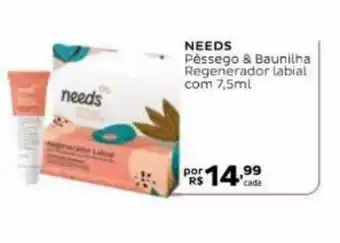 Needs Péssego & Baunilha Regenerador Labial