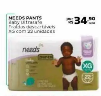 Droga Raia Needs Pants Baby Ultrasafe Fraldas Descartáveis oferta
