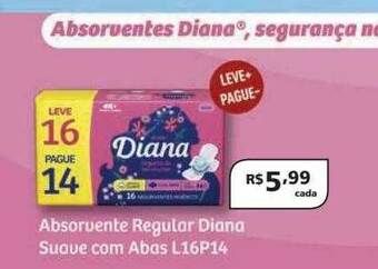 Absorvente Regular Diana Suave Com Abas L16p14
