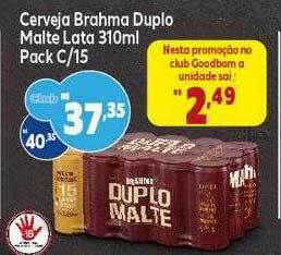 GoodBom Cerveja Brahma Duplo Malte Lata Pack C-15 oferta