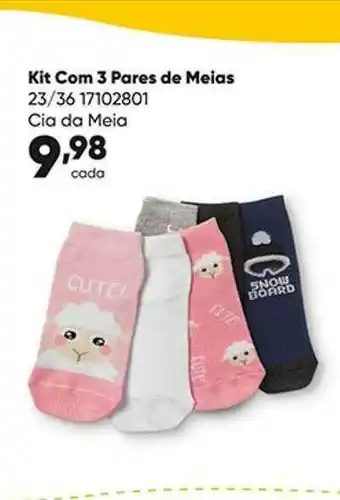 Zaffari Kit Com 3 Pares De Meias Cia Da Meia oferta