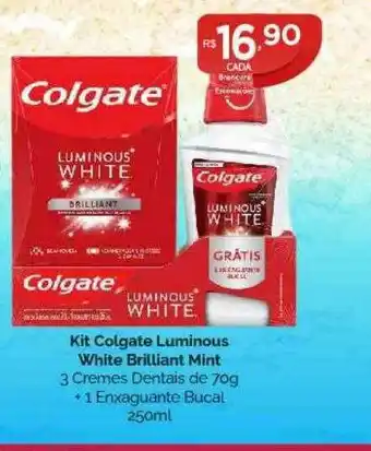 Drogarias Farmagnus Kit Colgate Luminous White Brilliant Mint oferta