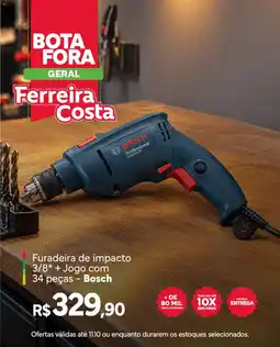 Ferreira Costa Furadeira de impacto 3/8 + Jogo com 34 peças - Bosch oferta