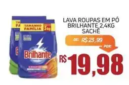 Economart Atacadista Lava roupas em pó brilhante 2,4kg sachê oferta