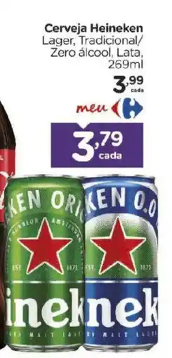 Carrefour Cerveja Heineken Lager, Tradicional/Zero álcool oferta