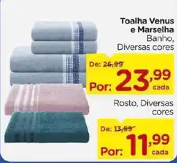 Carrefour Toalha venus e marselha banho, diversas cores oferta
