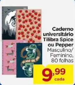 Carrefour Caderno universitário Tilibra Spice ou Pepper Masculino/ Feminino oferta