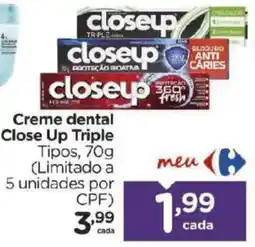 Carrefour Creme dental Close Up Triple oferta
