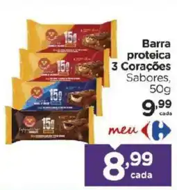 Carrefour Barra proteica 3 Corações Sabores oferta