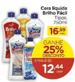 Carrefour Cera líquida Brilho Fácil Tipos oferta