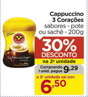 Carrefour Cappuccino 3 Coracoes 200g oferta